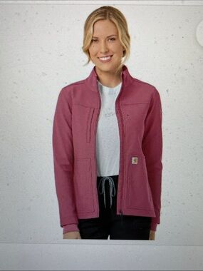 Carhartt Women's Dusty Rose fleece lined Utility Full-Zip Jacket- almost new